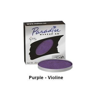 Mehron Paradise Cake Makeup AQ - Single Refill Water Activated Refills Brilliant Purple - Violine (801-BPV)  