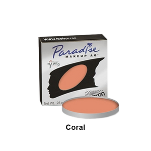 Mehron Paradise Cake Makeup AQ - Single Refill Water Activated Refills Coral (801-C)  